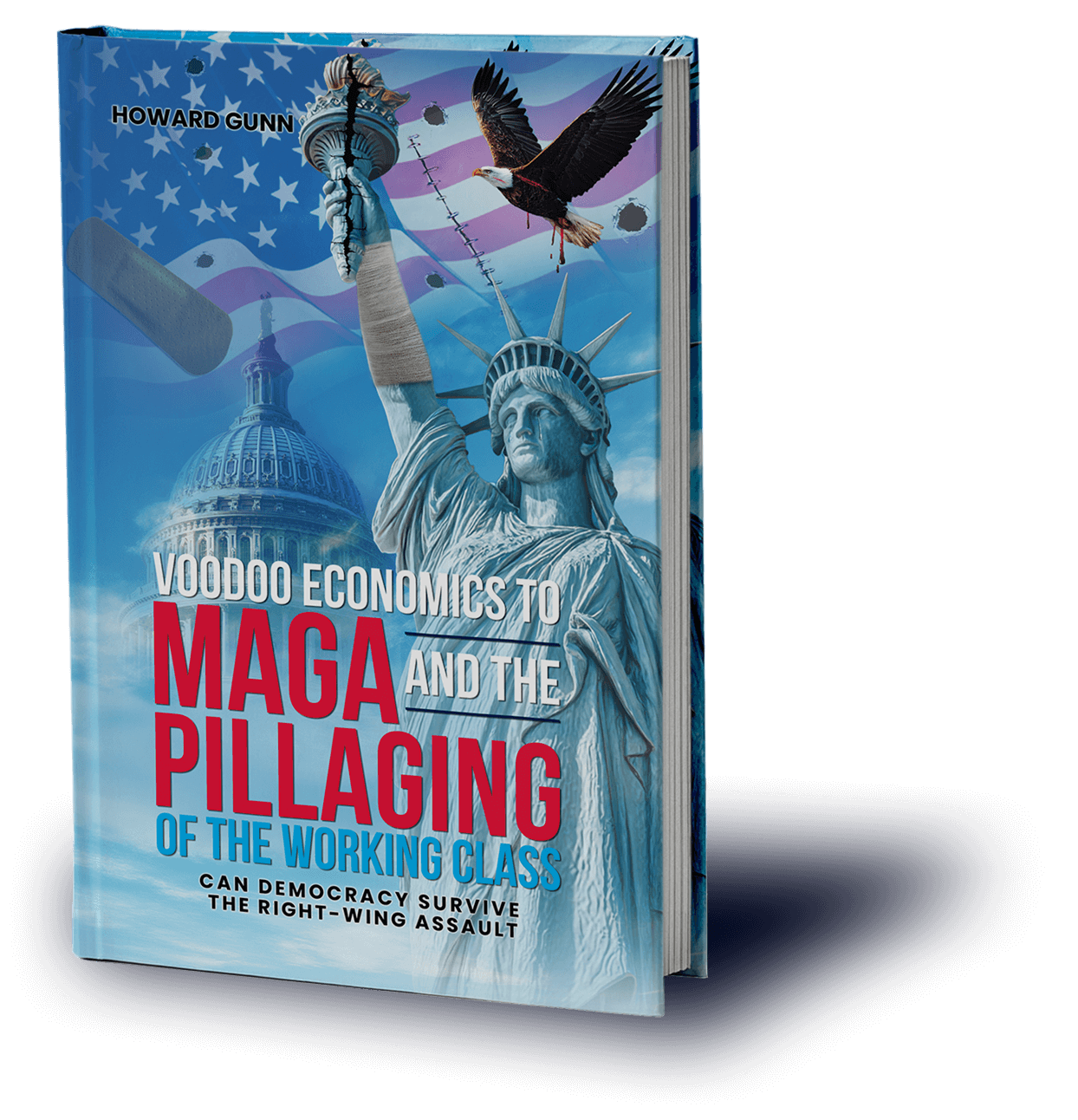 Vivid book design with American symbols