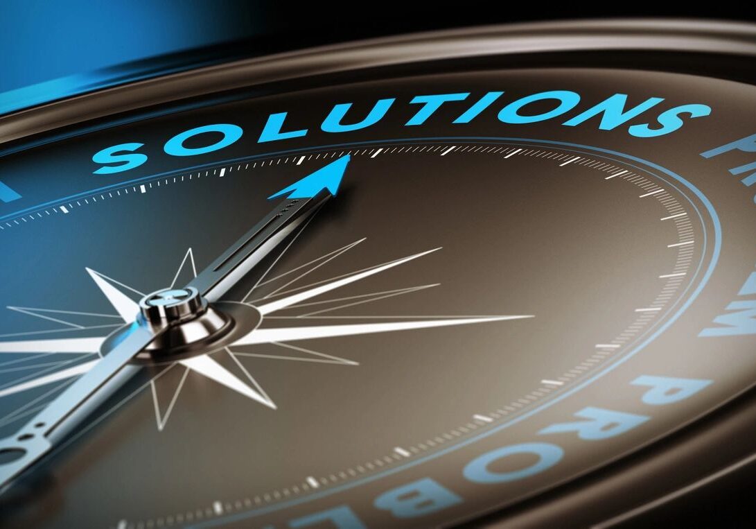 Directional compass highlighting solutions